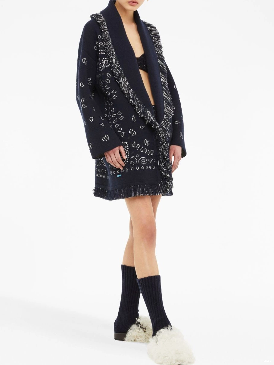 Affordable cardigan Women jacquard Alanui cashmere Bandana 0421